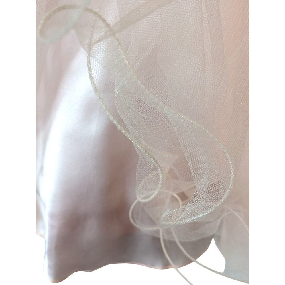 Cinderella Couture Girl size 14 Blush Pink Lace Rhinestone Formal Pageant Glam - Picture 7 of 16